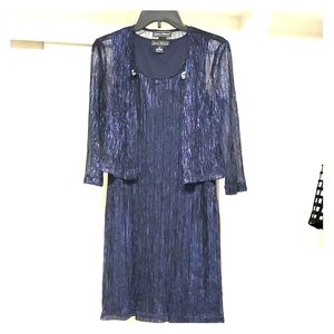2pc Shimmer Midnight Blue Cocktail Dress in women